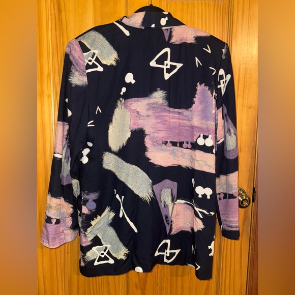Vintage Kensington Square Abstract Blazer Jacket Large 80s 90s Oversized - Picture 3 of 5